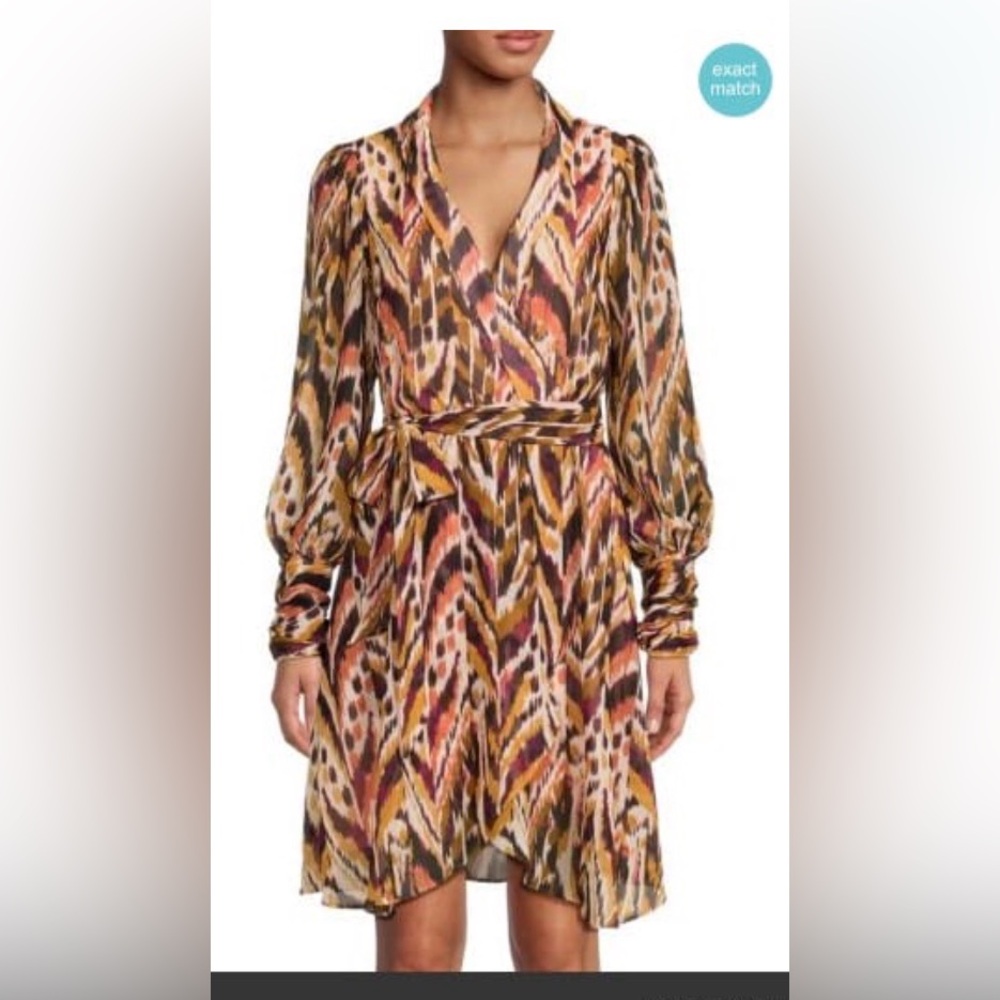 Emma & Michele Multicolor Chevron Long Sleeve Dress